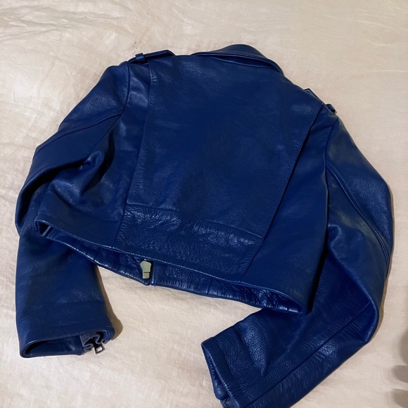 Gorgeous Reformation cobalt blue leather jacket. Small - Picture 6 of 7